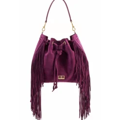 Aleksandra Badura Bags-- Lucky Bucket Bag - Fringe Bucket Bag - Rose Richelieu - Luxury High Quality Leather Bag - Avvenice