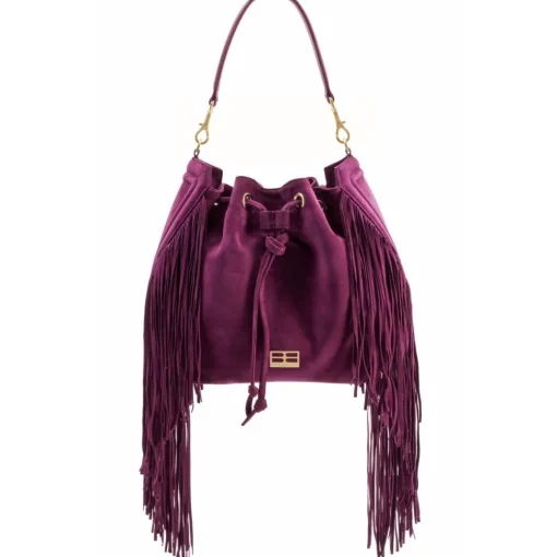 Aleksandra Badura Bags-- Lucky Bucket Bag - Fringe Bucket Bag - Rose Richelieu - Luxury High Quality Leather Bag - Avvenice