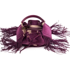 Aleksandra Badura Bags-- Lucky Bucket Bag - Fringe Bucket Bag - Rose Richelieu - Luxury High Quality Leather Bag - Avvenice