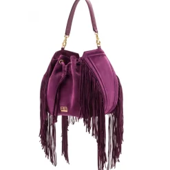 Aleksandra Badura Bags-- Lucky Bucket Bag - Fringe Bucket Bag - Rose Richelieu - Luxury High Quality Leather Bag - Avvenice