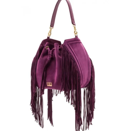 Aleksandra Badura Bags-- Lucky Bucket Bag - Fringe Bucket Bag - Rose Richelieu - Luxury High Quality Leather Bag - Avvenice