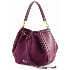 Aleksandra Badura Bags-- Lucky Bucket Bag - Bucket Bag in Calfskin and Suede - Rose Richelieu - Luxury High Quality Leather Bag - Avvenice