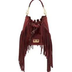 Aleksandra Badura Bags-- Lucky Bucket Bag Mini - Fringe Bucket Bag - Gold - Luxury High Quality Leather Bag - Avvenice