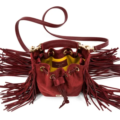 Aleksandra Badura Bags-- Lucky Bucket Bag Mini - Fringe Bucket Bag - Gold - Luxury High Quality Leather Bag - Avvenice