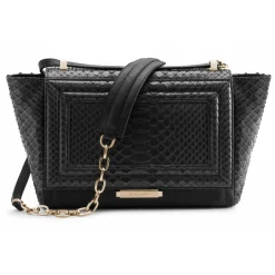 Aleksandra Badura Bags-- Luisa Bag - Calfskin & Python Shoulder Bag - Onyx - Luxury High Quality Leather Bag - Avvenice