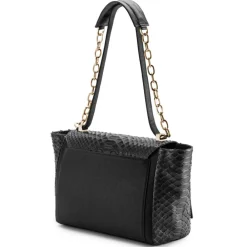 Aleksandra Badura Bags-- Luisa Bag - Calfskin & Python Shoulder Bag - Onyx - Luxury High Quality Leather Bag - Avvenice