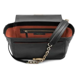 Aleksandra Badura Bags-- Luisa Bag - Calfskin & Python Shoulder Bag - Onyx - Luxury High Quality Leather Bag - Avvenice
