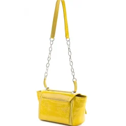 Aleksandra Badura Bags-- Luisa Mini Bag - Calfskin & Python Shoulder Bag - Lemon - Luxury High Quality Leather Bag - Avvenice