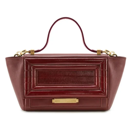 Aleksandra Badura Bags-- Luisa Mini Bag - Calfskin & Eel Shoulder Bag - Marsala - Luxury High Quality Leather Bag - Avvenice