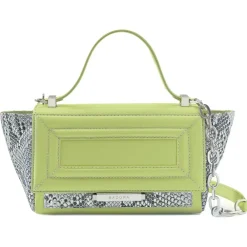 Aleksandra Badura Bags-- Luisa Mini Bag - Calfskin & Python Shoulder Bag - Stone & Lime - Luxury High Quality Leather Bag - Avvenice