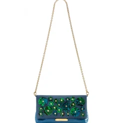 Aleksandra Badura Bags-- Luisa Clutch - Calfskin & Python Envelope Clutch - Ocean Blue - Luxury High Quality Leather Bag - Avvenice