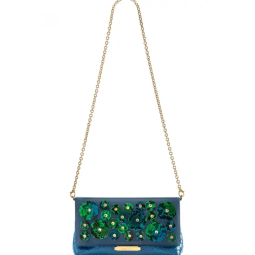 Aleksandra Badura Bags-- Luisa Clutch - Calfskin & Python Envelope Clutch - Ocean Blue - Luxury High Quality Leather Bag - Avvenice