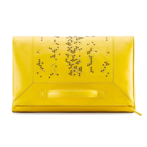 Aleksandra Badura Bags-- Privee Clutch - Goatskin Envelope Clutch - Lemon - Luxury High Quality Leather Bag - Avvenice