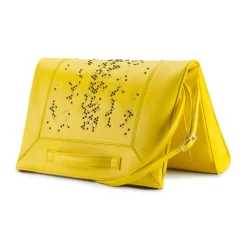 Aleksandra Badura Bags-- Privee Clutch - Goatskin Envelope Clutch - Lemon - Luxury High Quality Leather Bag - Avvenice