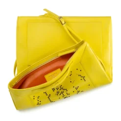 Aleksandra Badura Bags-- Privee Clutch - Goatskin Envelope Clutch - Lemon - Luxury High Quality Leather Bag - Avvenice