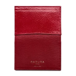 Aleksandra Badura Wallets-- Small Leather Goods - Business Card Holder in Calfskin - Red - Luxury High Quality - Avvenice