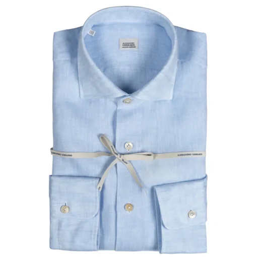 Alessandro Gherardi Shirts-- Long Sleeve Shirt - Heavenly Linen - Shirt - Handmade in Italy - Luxury Exclusive Collection - Avvenice