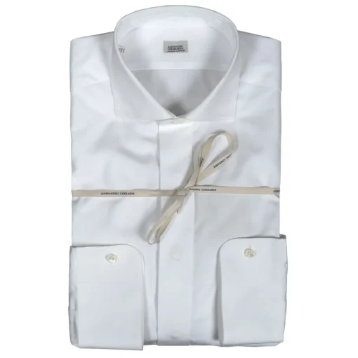 Alessandro Gherardi Shirts-- Long Sleeve Shirt - White - Shirt - Handmade in Italy - Luxury Exclusive Collection - Avvenice