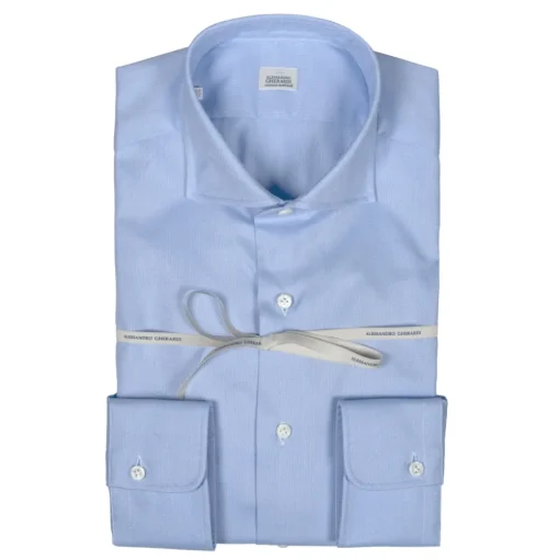 Alessandro Gherardi Shirts-- Long Sleeve Shirt - Light Blue - Shirt - Handmade in Italy - Luxury Exclusive Collection - Avvenice