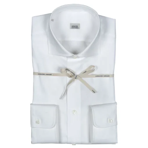 Alessandro Gherardi Shirts-- Long Sleeve Shirt - White - Shirt - Handmade in Italy - Luxury Exclusive Collection - Avvenice