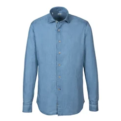 Alessandro Gherardi Shirts-- Long Sleeve Shirt - Light Denim - Shirt - Handmade in Italy - Luxury Exclusive Collection - Avvenice