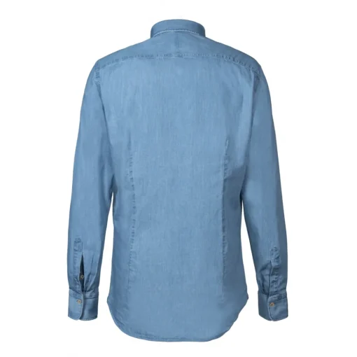 Alessandro Gherardi Shirts-- Long Sleeve Shirt - Light Denim - Shirt - Handmade in Italy - Luxury Exclusive Collection - Avvenice