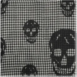 Alexander McQueen Other Accessories-- Grey Skull Print Scarf - Black Ivory - Exclusive Luxury Collection - Avvenice