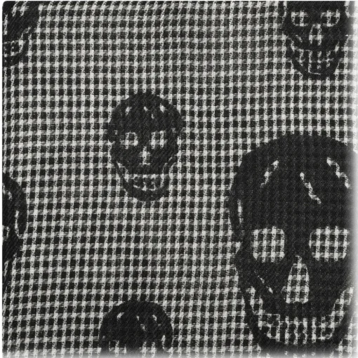 Alexander McQueen Other Accessories-- Grey Skull Print Scarf - Black Ivory - Exclusive Luxury Collection - Avvenice