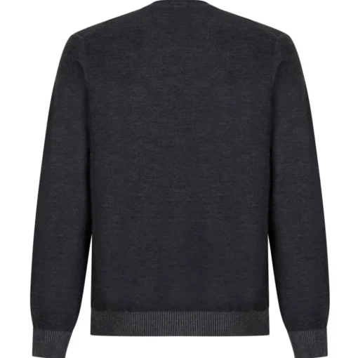 Alexander McQueen Knitwears-- Grey Skull Intarsia Sweater - Grey Charcoal - Exclusive Luxury Collection - Avvenice