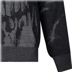 Alexander McQueen Knitwears-- Grey Skull Intarsia Sweater - Grey Charcoal - Exclusive Luxury Collection - Avvenice
