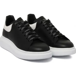 Alexander McQueen Shoes-- Larry Sneakers - Black White - Exclusive Luxury Collection - Avvenice