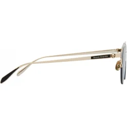 Alexander McQueen Eyewear Sunglasses & Eyewear-Alexander McQueen - Skull Panthos Metal Sunglasses - Gold Green - - Avvenice