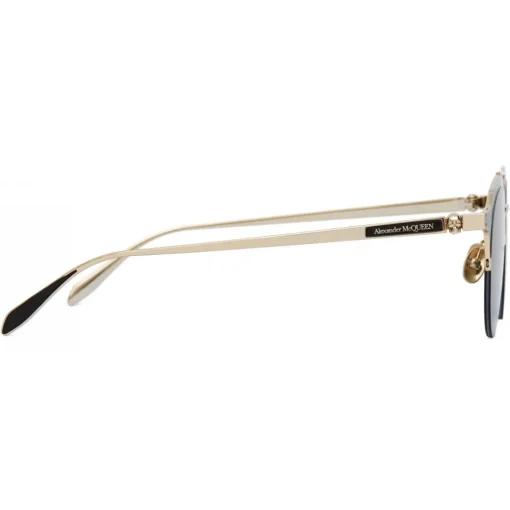 Alexander McQueen Eyewear Sunglasses & Eyewear-Alexander McQueen - Skull Panthos Metal Sunglasses - Gold Green - - Avvenice