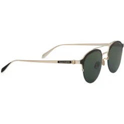 Alexander McQueen Eyewear Sunglasses & Eyewear-Alexander McQueen - Skull Panthos Metal Sunglasses - Gold Green - - Avvenice