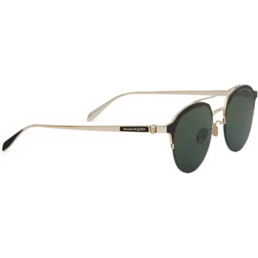 Alexander McQueen Eyewear Sunglasses & Eyewear-Alexander McQueen - Skull Panthos Metal Sunglasses - Gold Green - - Avvenice