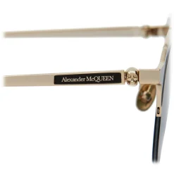 Alexander McQueen Eyewear Sunglasses & Eyewear-Alexander McQueen - Skull Panthos Metal Sunglasses - Gold Green - - Avvenice