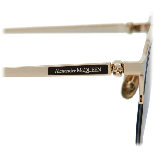 Alexander McQueen Eyewear Sunglasses & Eyewear-Alexander McQueen - Skull Panthos Metal Sunglasses - Gold Green - - Avvenice
