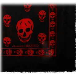 Alexander McQueen Other Accessories-- Skull Scarf - Black Red - Exclusive Luxury Collection - Avvenice