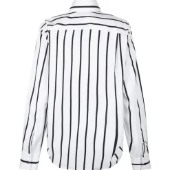 Alexander McQueen Shirts-- Skull Striped Shirt - White Black - Exclusive Luxury Collection - Avvenice