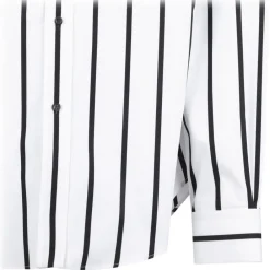 Alexander McQueen Shirts-- Skull Striped Shirt - White Black - Exclusive Luxury Collection - Avvenice