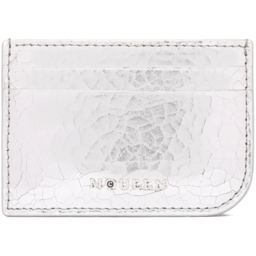 Alexander McQueen Wallets-- Sling Card Holder - Silver - Exclusive Luxury Collection - Avvenice