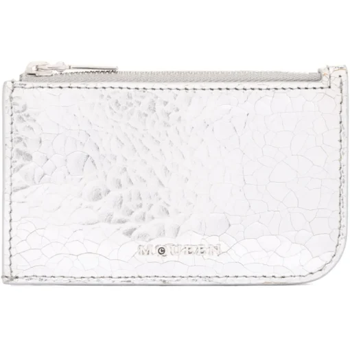 Alexander McQueen Bags-- Sling Zip Around Pouch - Silver - Exclusive Luxury Collection - Avvenice
