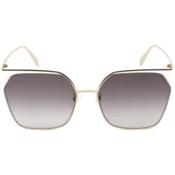 Alexander McQueen Eyewear Sunglasses & Eyewear-Alexander McQueen - The Cut Square Sunglasses - Light Gold Grey - - Avvenice