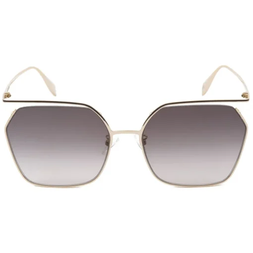 Alexander McQueen Eyewear Sunglasses & Eyewear-Alexander McQueen - The Cut Square Sunglasses - Light Gold Grey - - Avvenice