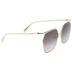 Alexander McQueen Eyewear Sunglasses & Eyewear-Alexander McQueen - The Cut Square Sunglasses - Light Gold Grey - - Avvenice