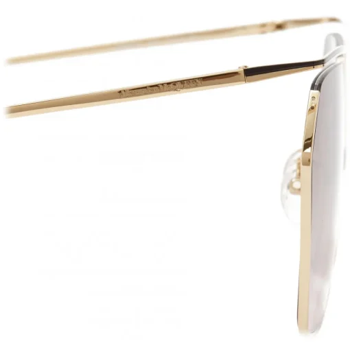Alexander McQueen Eyewear Sunglasses & Eyewear-Alexander McQueen - The Cut Square Sunglasses - Light Gold Grey - - Avvenice