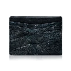 Ammoment Wallets-- Caiman in Black Northern Light - Leather Credit Card Holder - Avvenice