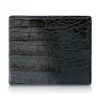 Ammoment Wallets-- Caiman in Degrade Coal New Age - Leather Bifold Wallet with Center Flap - Avvenice