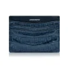 Ammoment Wallets-- Caiman in Degrade Light-Dark Blue - Leather Credit Card Holder - Avvenice