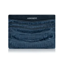 Ammoment Wallets-- Caiman in Degrade Light-Dark Blue - Leather Credit Card Holder - Avvenice